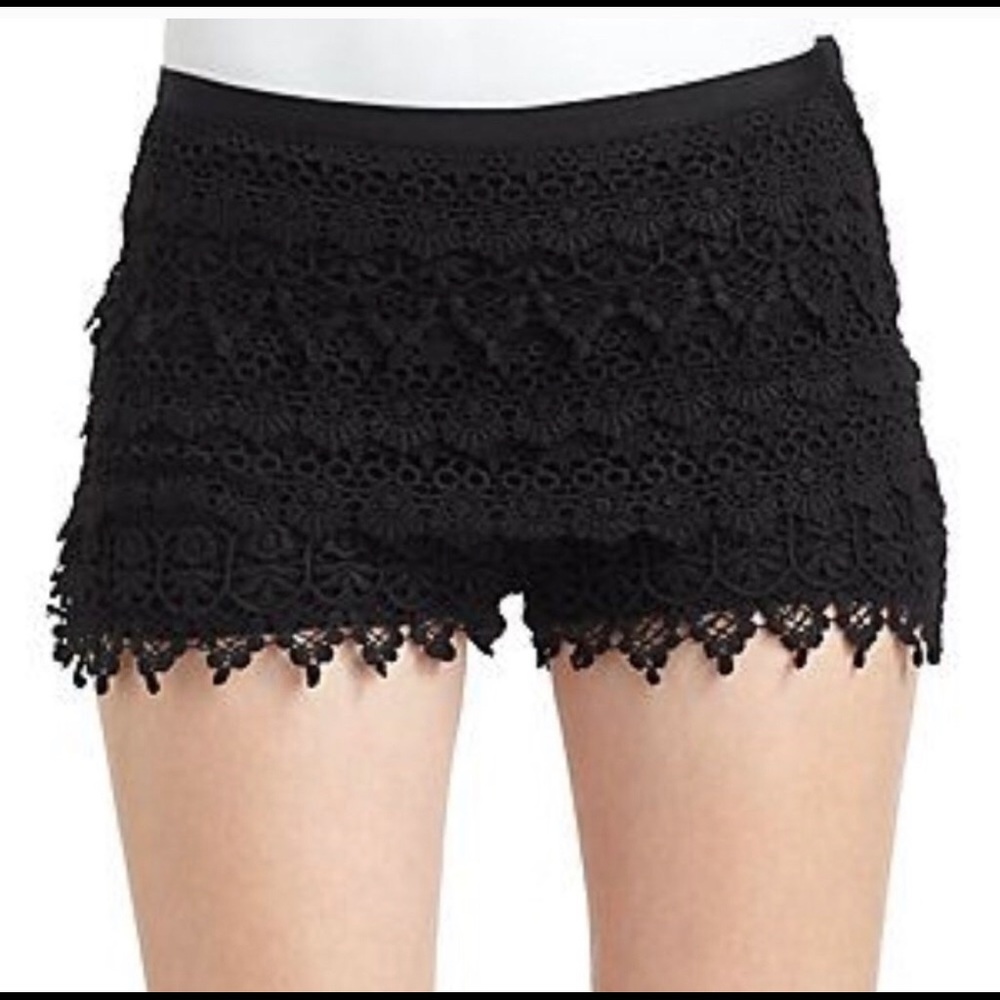 5/48 Black Lace crochet shorts 2